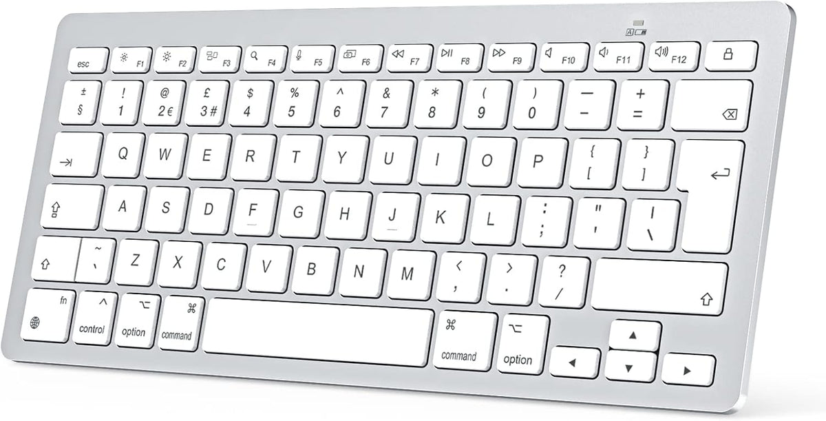 OMOTON Bluetooth Keyboard for Mac, QWERTY UK Layout, Silver Wireless keyboard for Apple MacBook Pro/Air, iMac, Mac Mini/Pro, Office, Home, Travel, School