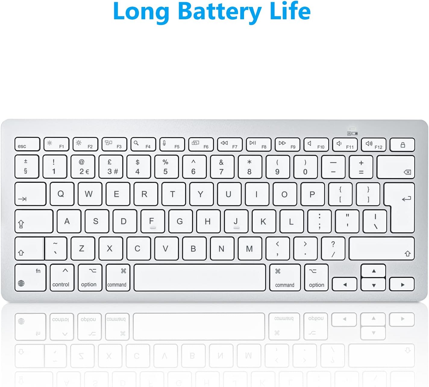 OMOTON Bluetooth Keyboard for Mac, QWERTY UK Layout, Silver Wireless keyboard for Apple MacBook Pro/Air, iMac, Mac Mini/Pro, Office, Home, Travel, School