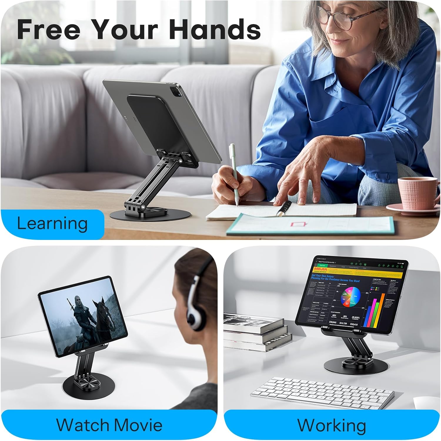 iPad Stand with 360° Rotation