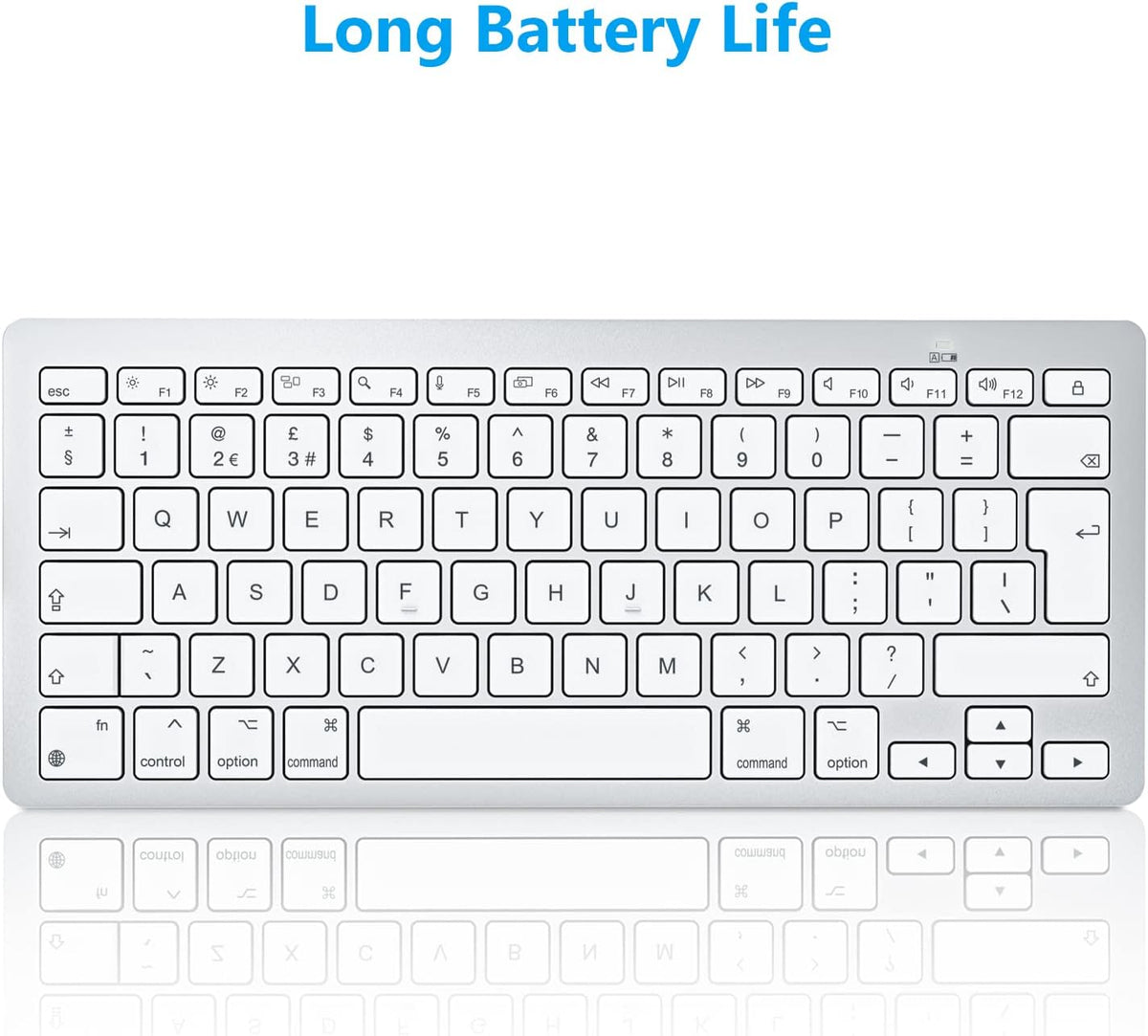 OMOTON Bluetooth Keyboard for Mac, QWERTY UK Layout, Silver Wireless keyboard for Apple MacBook Pro/Air, iMac, Mac Mini/Pro, Office, Home, Travel, School