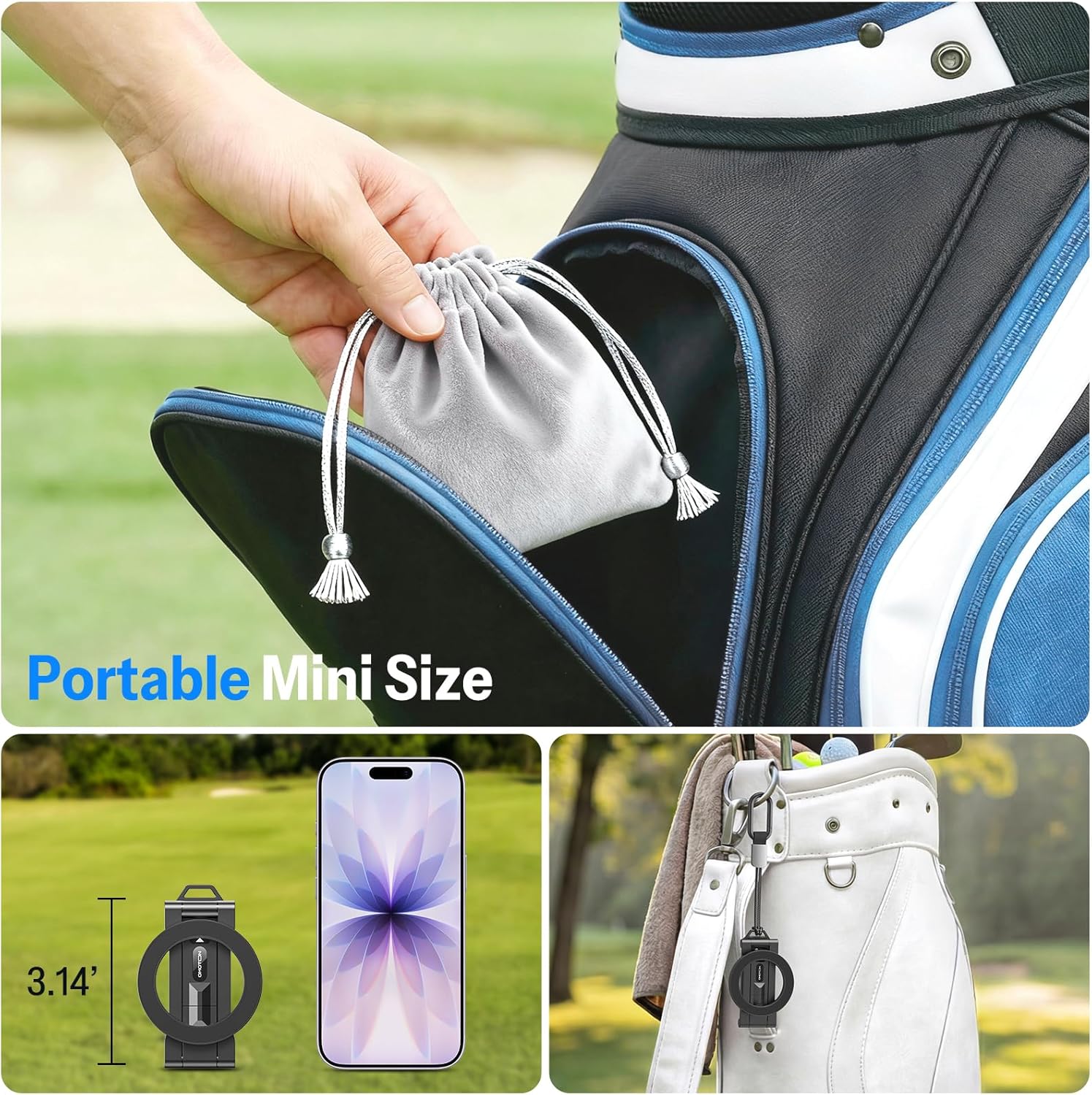 OMOTON Magnetic Golf Cart Phone Holder