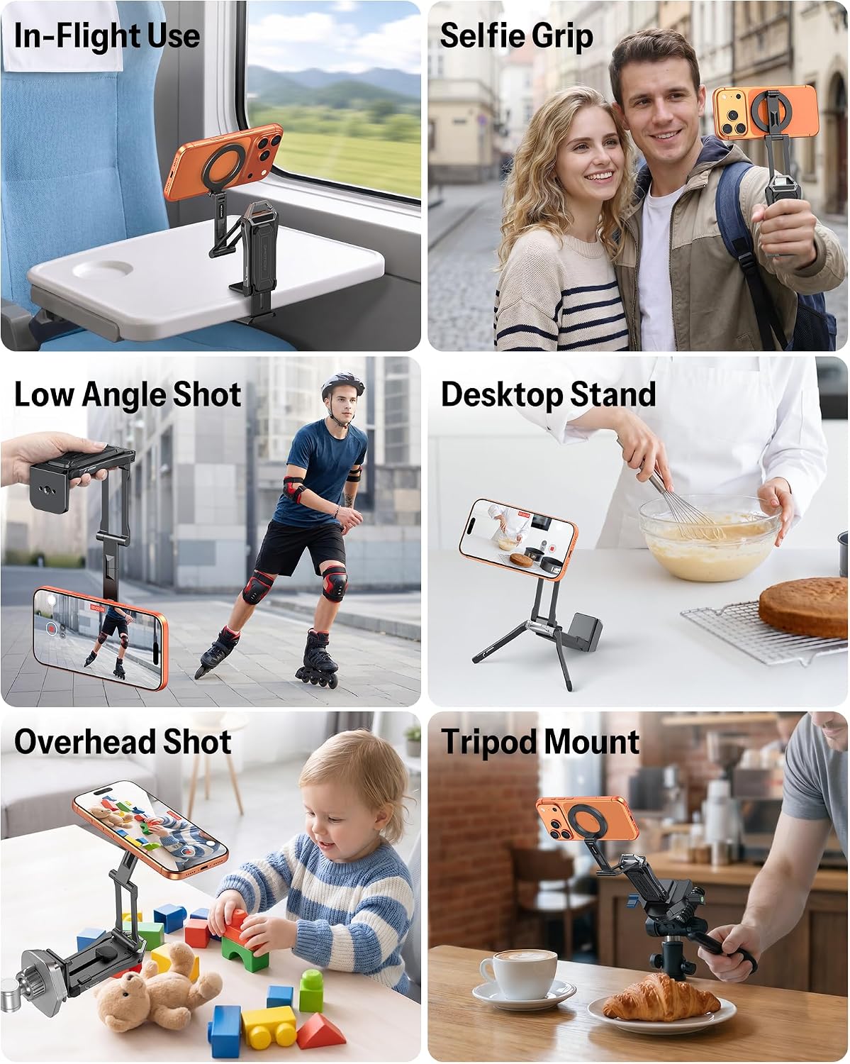 OMOTON TP02-Pro-CK Magnetic Phone Holder Kit with Fill Light & 2 Remotes | Arca-type Base with a 1/4" Screw Hole, 3 Color Temperatures ,10-level adjustable brightness, USB-C Charging, for iPhone 12-17