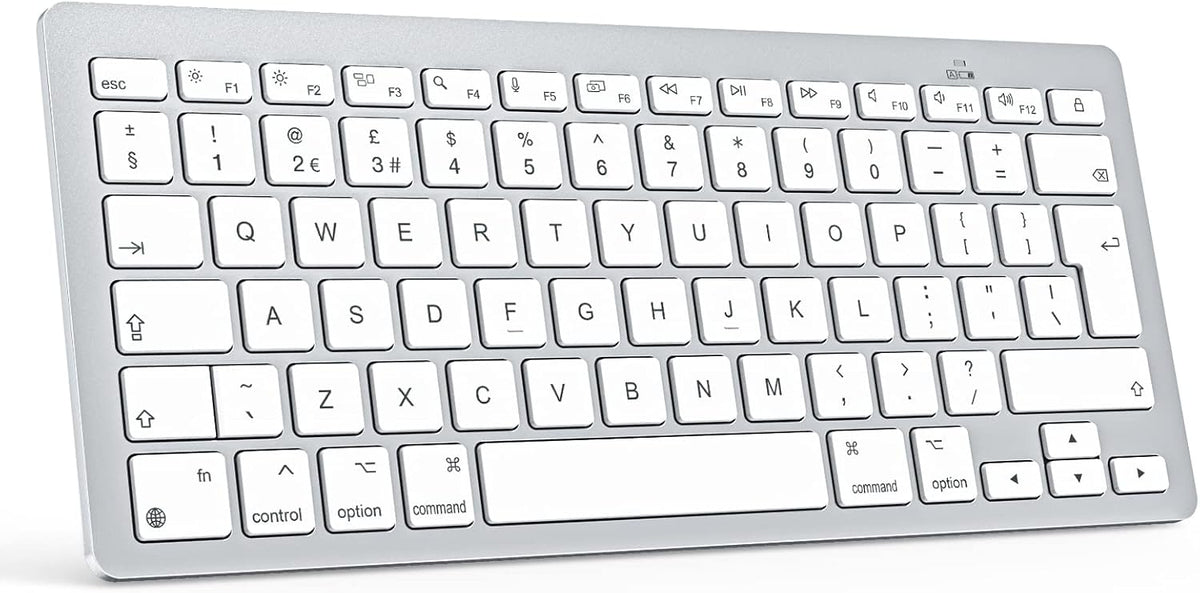 OMOTON Bluetooth Keyboard for Mac, QWERTY UK Layout, Silver Wireless keyboard for Apple MacBook Pro/Air, iMac, Mac Mini/Pro, Office, Home, Travel, School