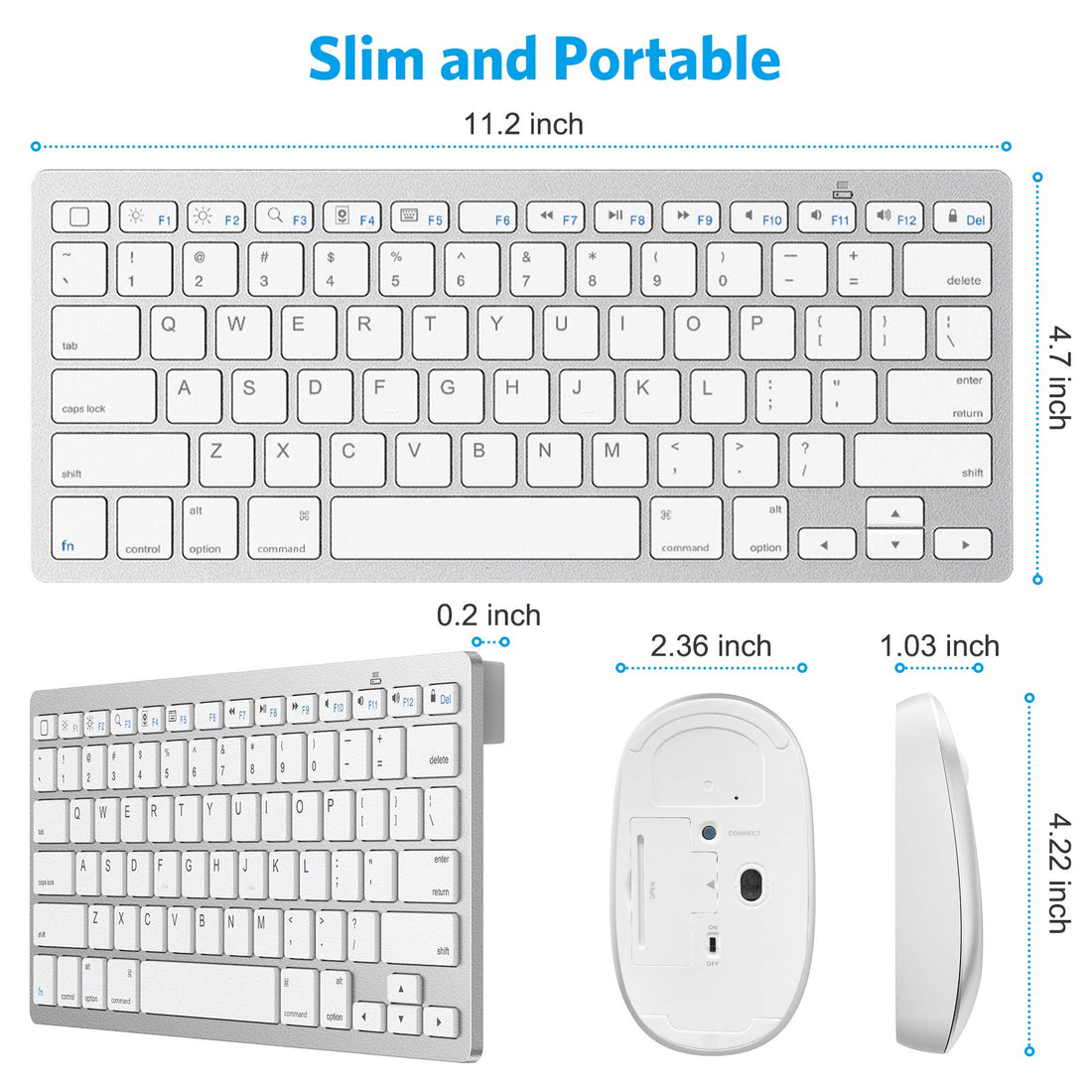 Bluetooth Keyboard and Mouse Combo, KB066 + BM002 | OMOTON