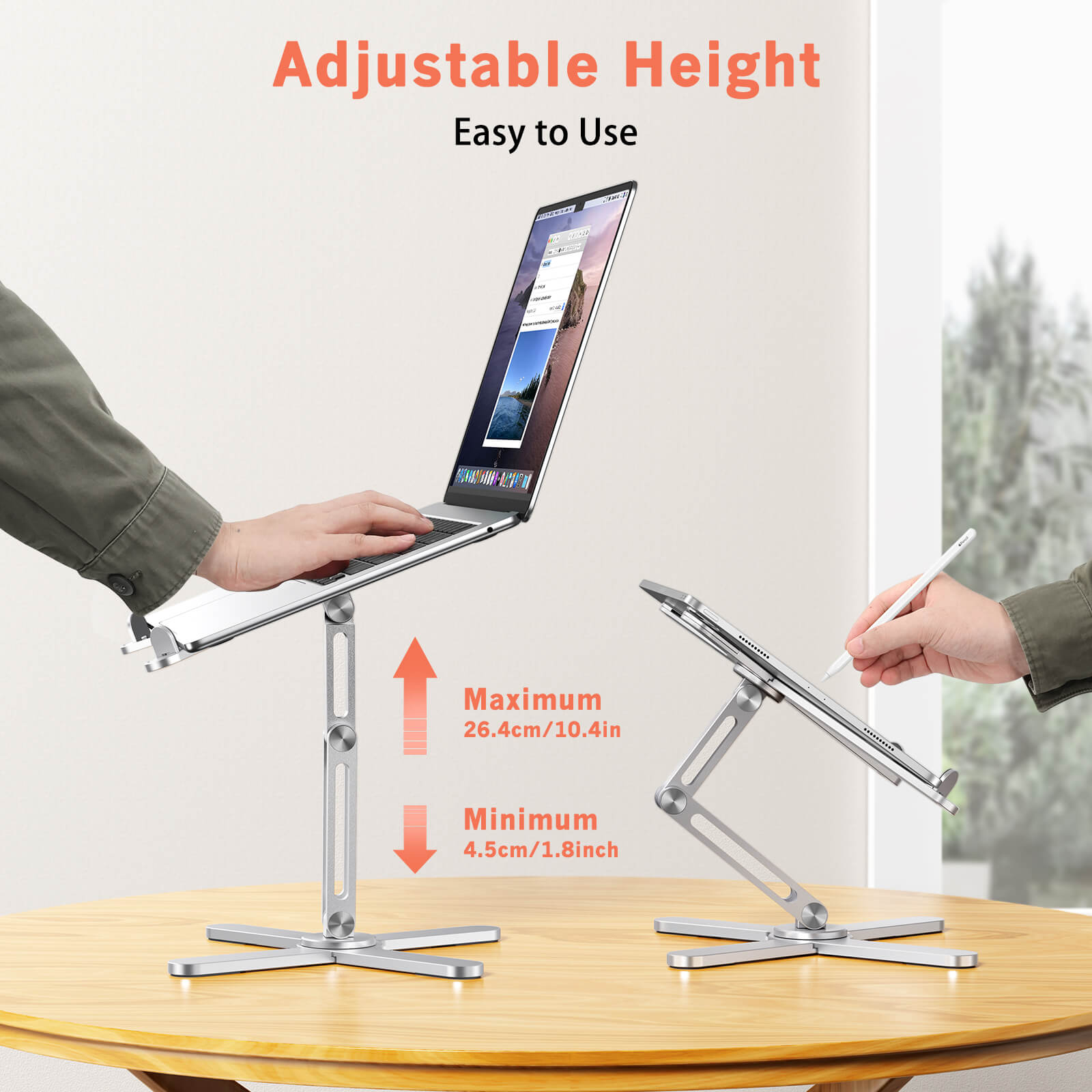  Adjustable Laptop Stand with 360 Rotating Base, OMOTON